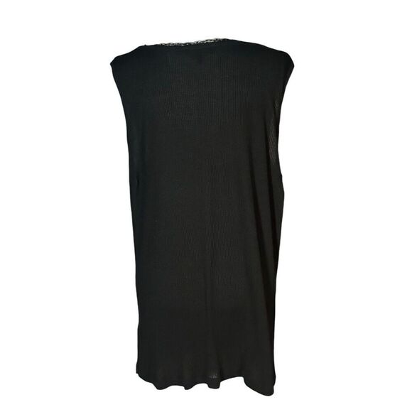 Ulla Popken Tank Top Shell Size 20/22 Black Sleevless Lace Minimalist Neutral - Picture 3 of 10